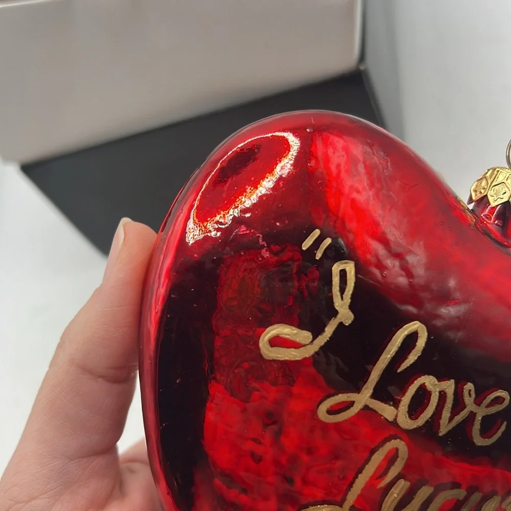 Christopher Radko I Love Lucy Ornament Collectible Heart Ricky Vintage Glass